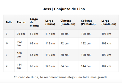 Jess | Conjunto de Lino