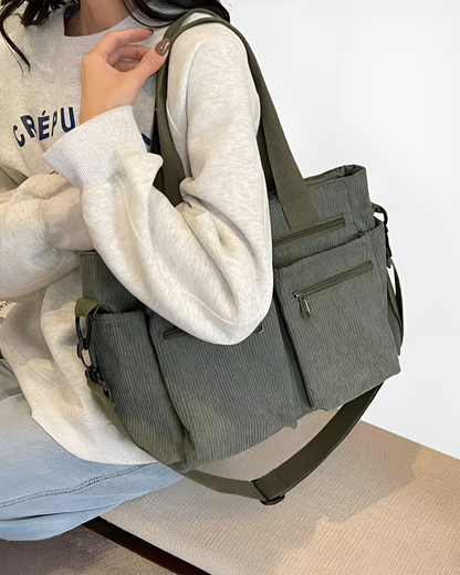 Urban Cord Tote Bag – Estilo funcional para el día a día