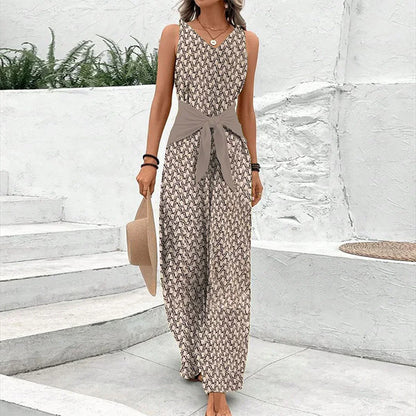 Elena – Mono sin mangas con estampado elegante