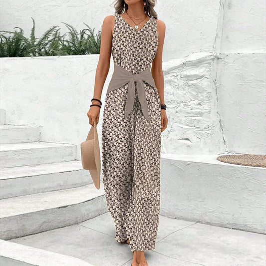 Elena – Mono sin mangas con estampado elegante